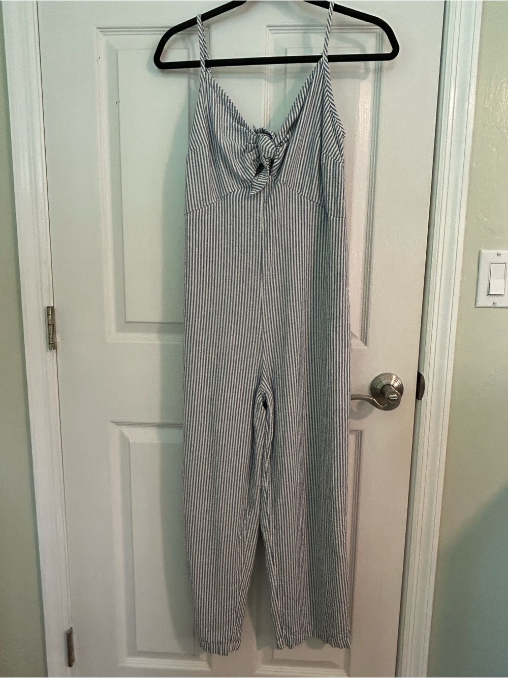 Old Navy Striped Linen-Blend Spaghetti Strap Jumpsuit